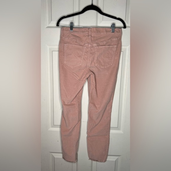 Free People Pink Corduroy Straight Raw Hem Jeans - Picture 2 of 8